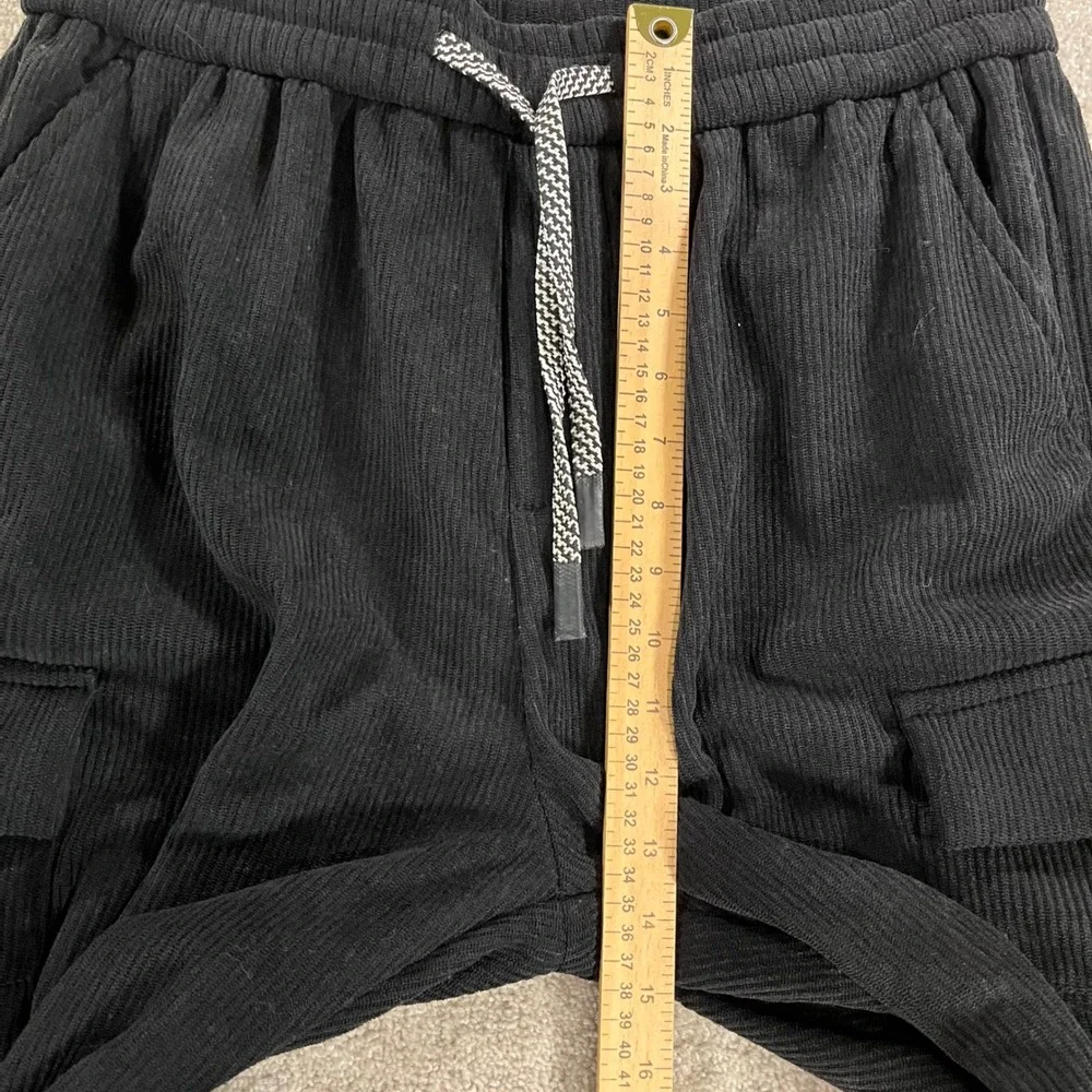 Unbranded Corduroy Cargo Pants Mens Size 33 Black Wide Leg Streetwear